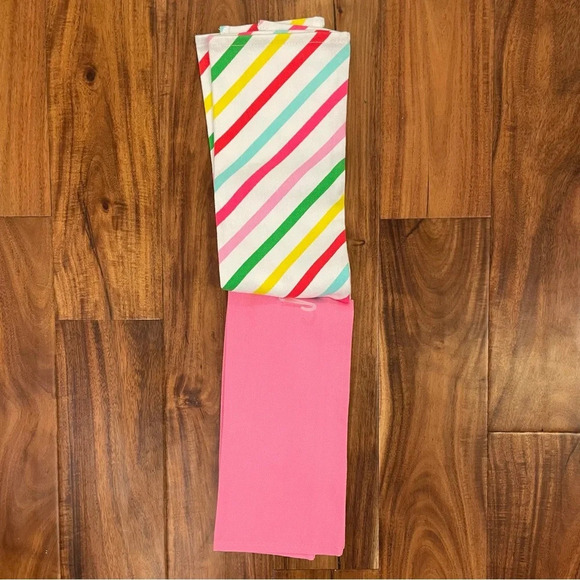 Kitchen Dish Towels 2 Piece Gift Set Pink "On Fleek" Multicolored Stripes New - Picture 3 of 8